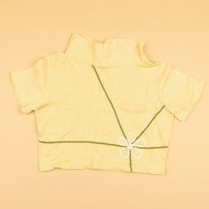 Vintage Mock Neck Susan Laurie Small Crop Top